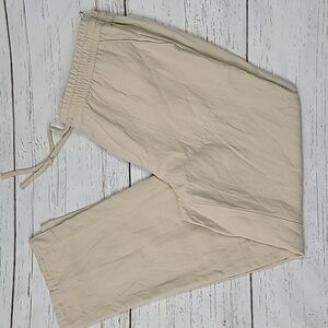 Banana Republic Khaki Pull On Tie Waist Ankle Pants Size Small